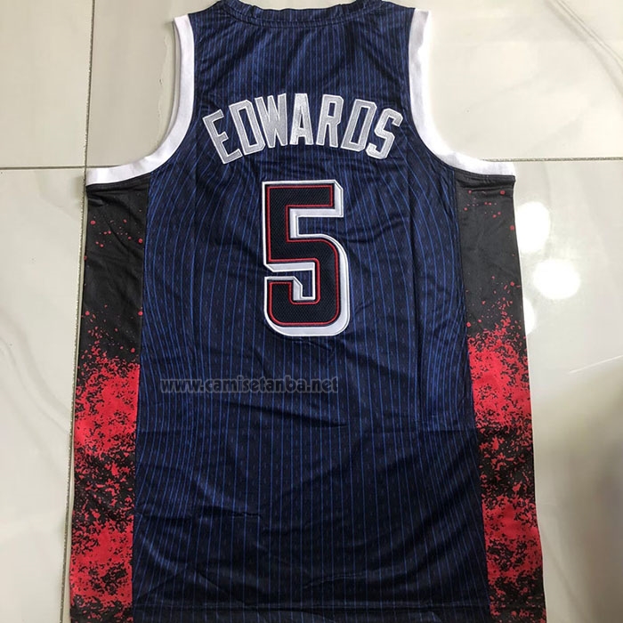 Camiseta USA 2024 Anthony Edwards #5 Juegos Olimpicos Azul